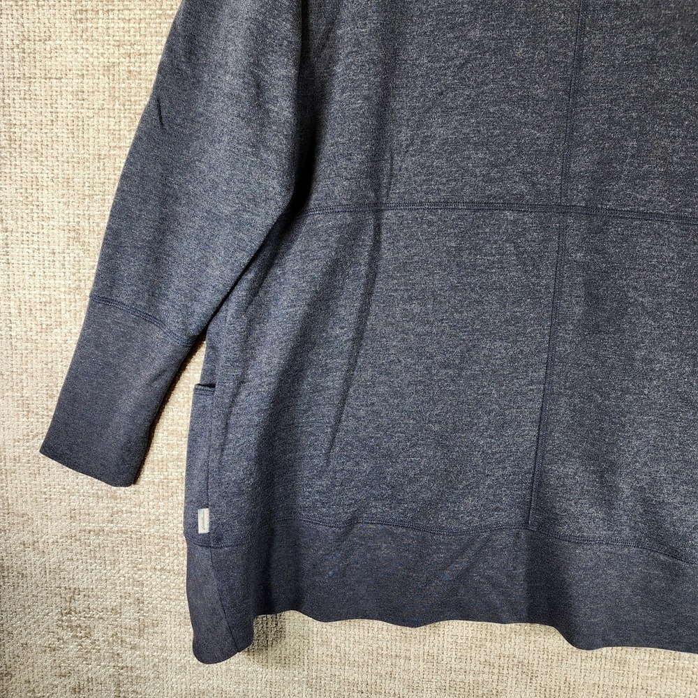 Eddie Bauer Camp Fleece Wrap Cardigan Womens 2XL Blue Open Front Sweatshirt Soft - Picture 10 of 12